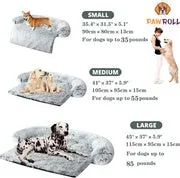 Grey dog bed with plush velvet cover and raised rim for small to large breeds