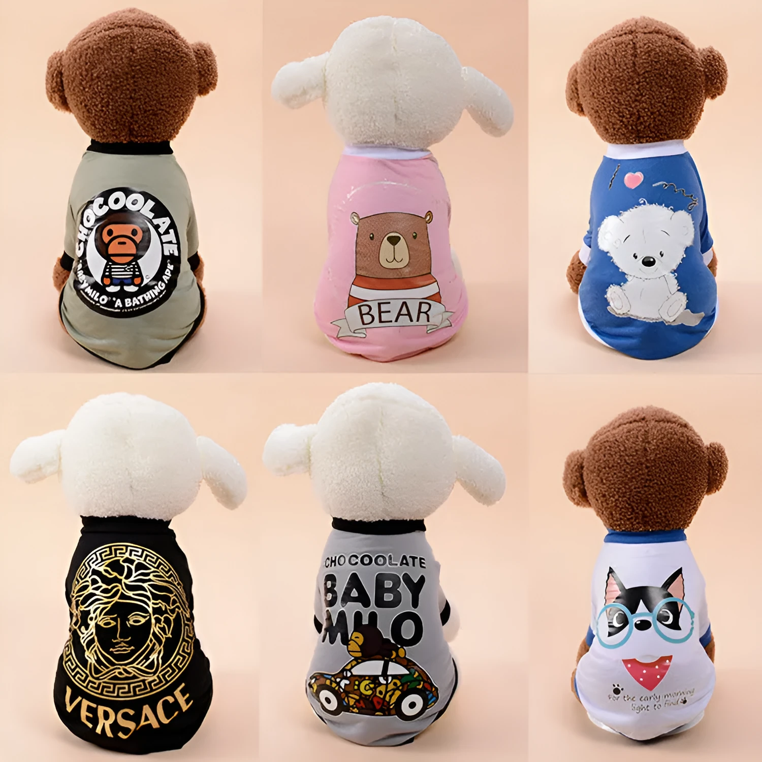 Cotton dog vest leisure style in pink, with size S showing back length 20cm and bust 30cm