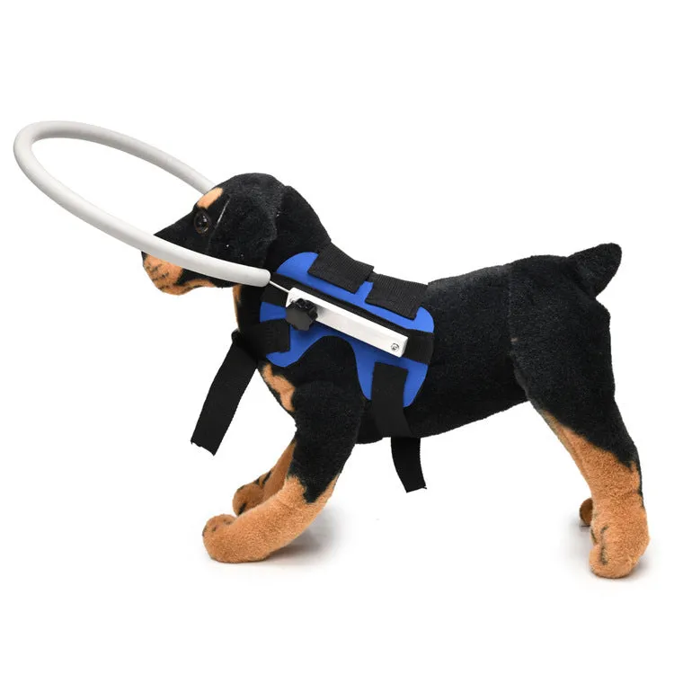 Blue anti-collision ring for blind dogs, polyester, 22cm diameter for small dogs 4-10KG