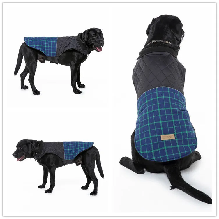 Reflective dog coat in blue-green with breathable mesh chest and alloy harness fasteners