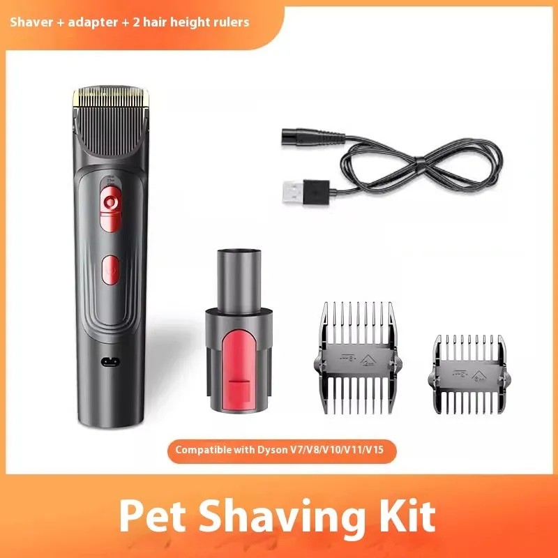 Pet hair suction head grooming kit with comb attachments and shaver for dogs and cats, five suit options, manual control