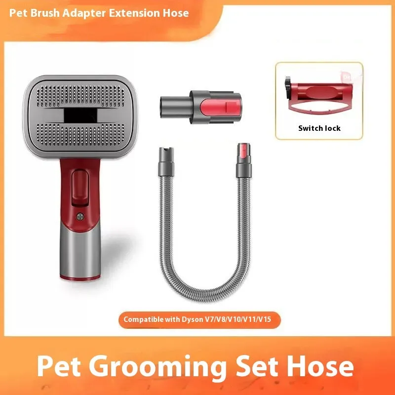 Pet hair suction head grooming kit with comb attachments and shaver for dogs and cats, five suit options, manual control