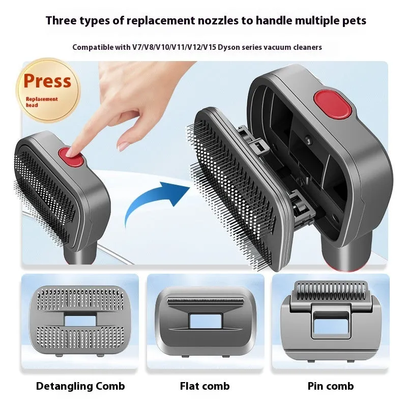 Pet hair suction head grooming kit with comb attachments and shaver for dogs and cats, five suit options, manual control