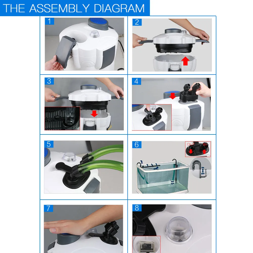 External canister filter HW-304B with UV lamp for aquarium up to 200 gallons, plastic and metal construction
