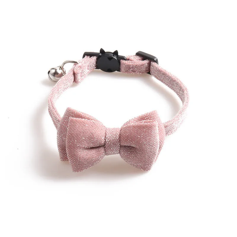 Solid colour cloth cat collar with breakaway buckle, 1cm wide and 28cm long, in blue colour variant
