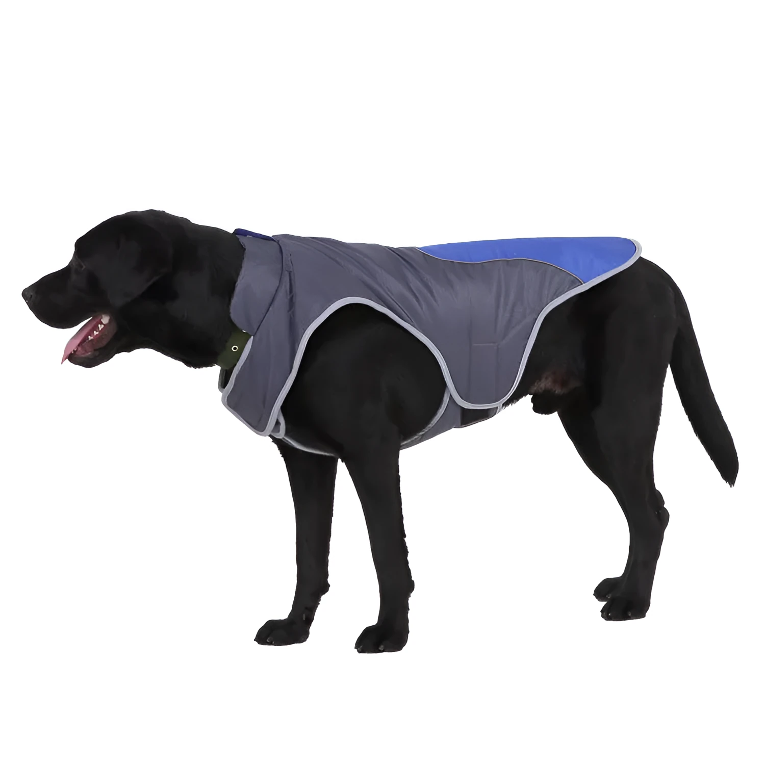 Pet reflective jacket in Orange grey with reflective strips, polyester dog vest for outdoor walking safety