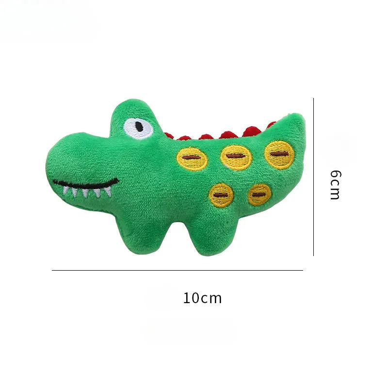 Plush cat toy in cow, crocodile or parrot shape with catnip filling for interactive play