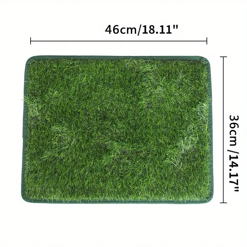 Washable artificial grass dog toilet training mat shown in small, medium, and large size options.