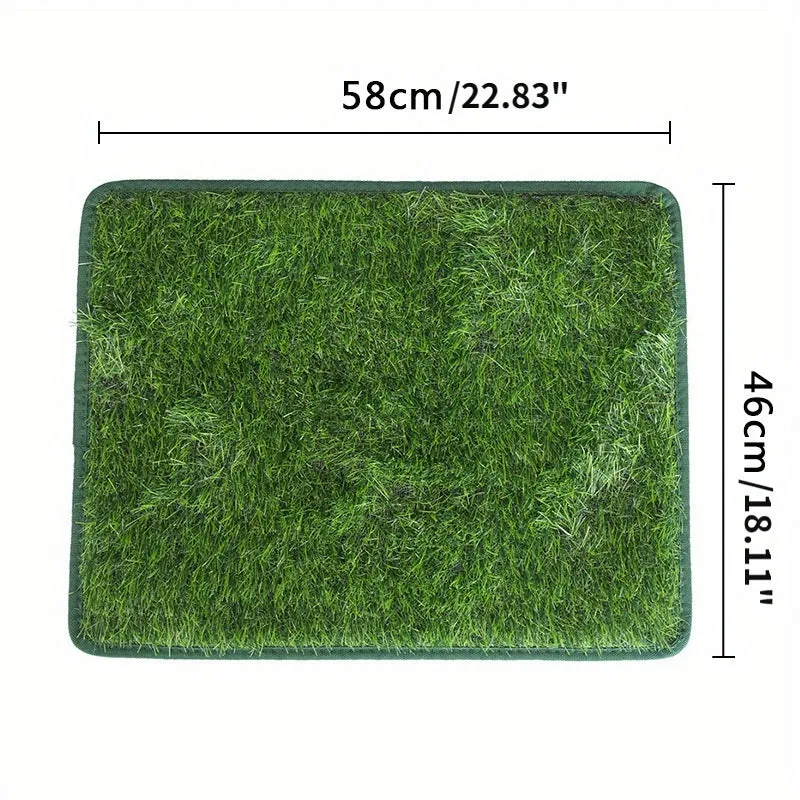 Washable artificial grass dog toilet training mat shown in small, medium, and large size options.