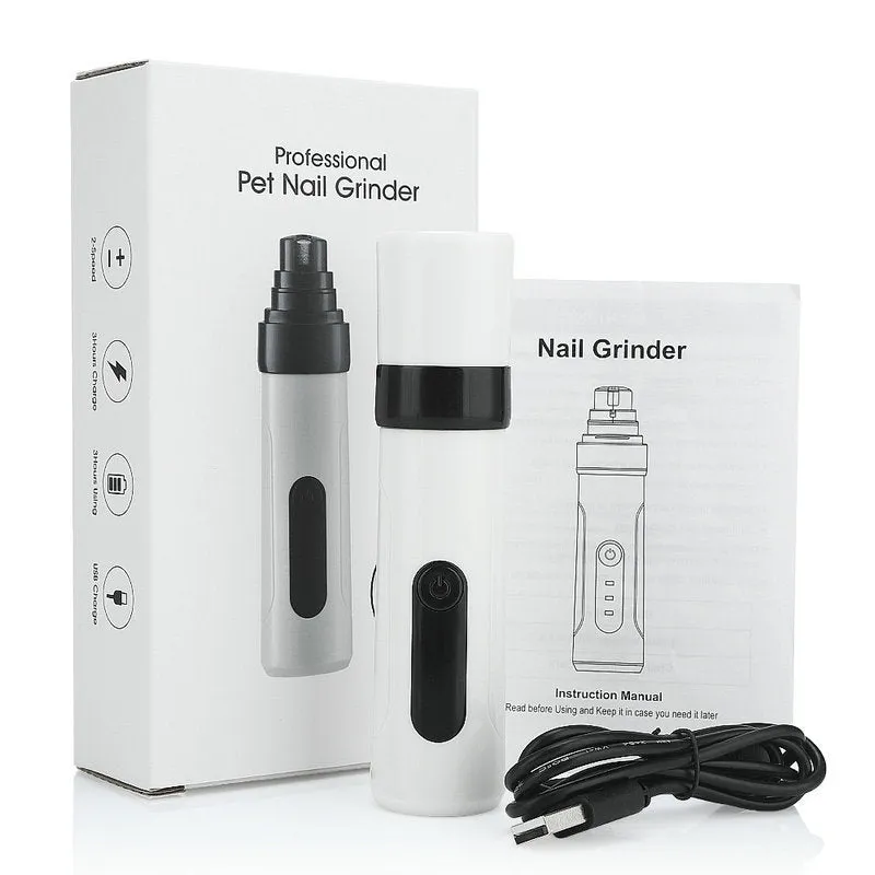 Second Gear Pet Nail Sharpener in white colour with ergonomic design and adjustable speed settings