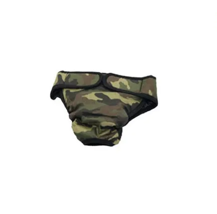 Cotton female dog menstrual pants in festive red with 5cm wide velcro fastening