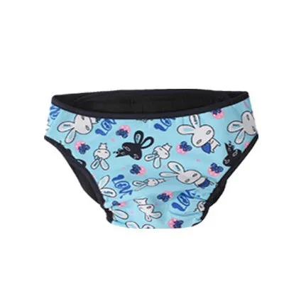 Cotton female dog menstrual pants in festive red with 5cm wide velcro fastening
