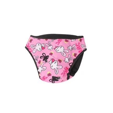Cotton female dog menstrual pants in festive red with 5cm wide velcro fastening