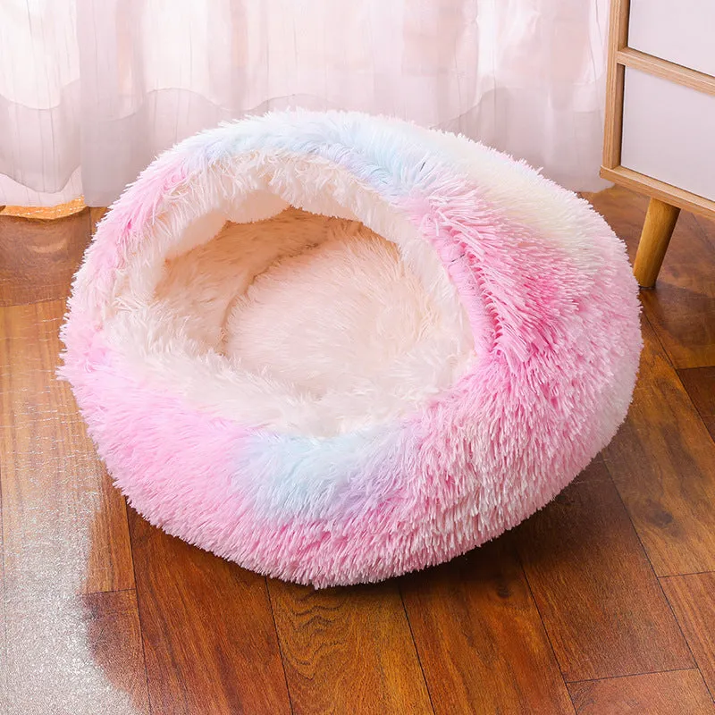 Waterproof cloth dog kennel in a semi-surrounded design showing gradient colour option