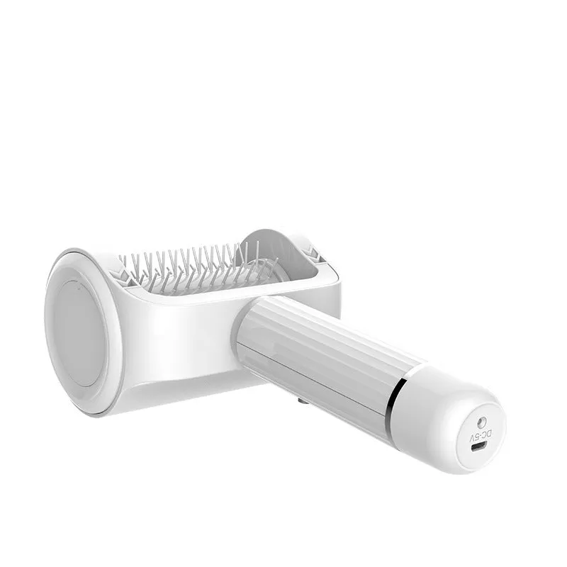 White pet electric comb RK89 with USB charging cord, 226.5x116.5x75mm ABS PP body