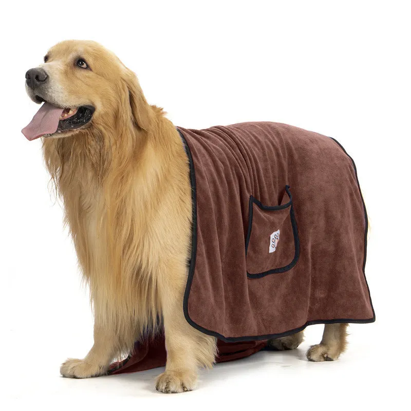Super water-absorbing quick-drying dog bath towel 130x70cm in blue fibre material