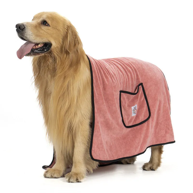 Super water-absorbing quick-drying dog bath towel 130x70cm in blue fibre material