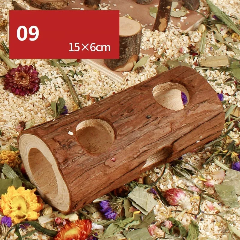 Hamster natural wooden fence landscaping platform swing toy with climbing surface, 12 style options