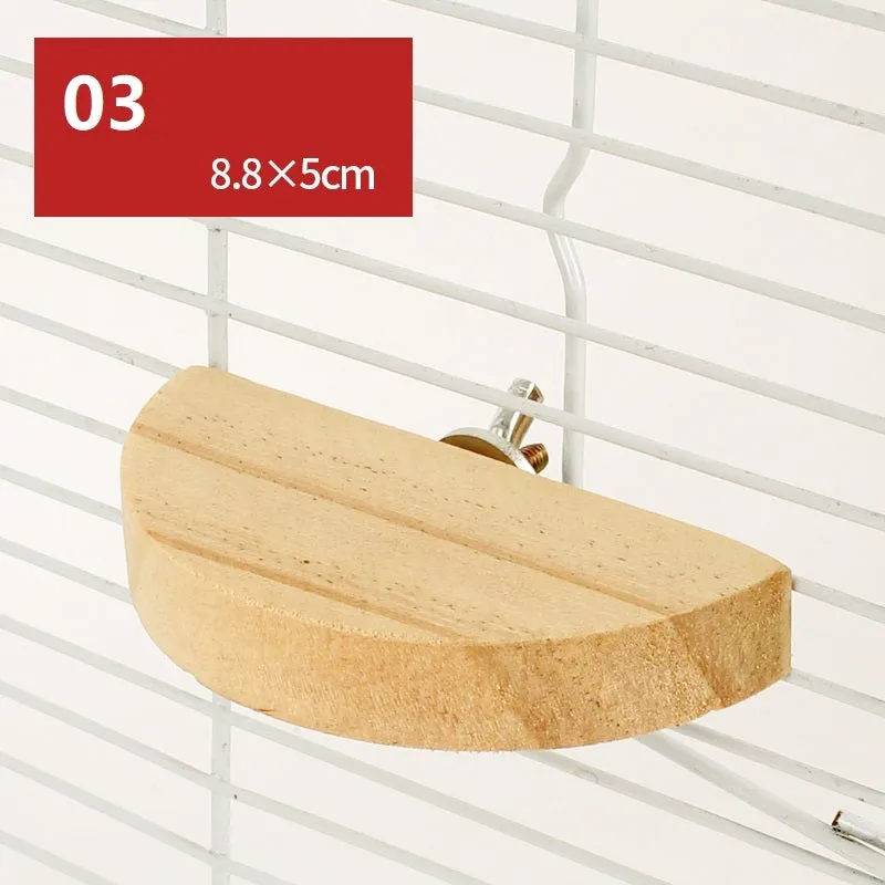 Hamster natural wooden fence landscaping platform swing toy with climbing surface, 12 style options