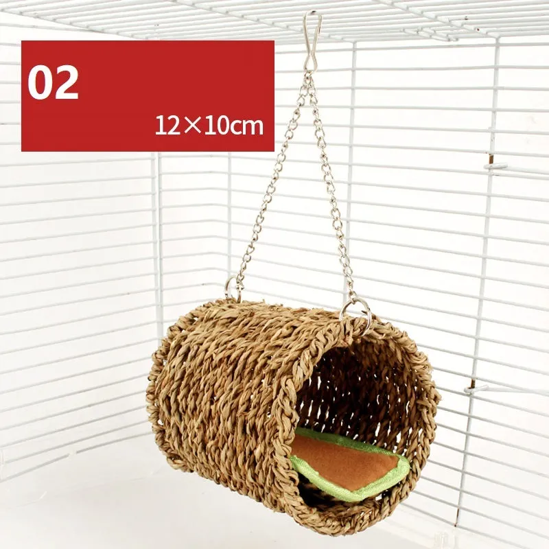 Hamster natural wooden fence landscaping platform swing toy with climbing surface, 12 style options