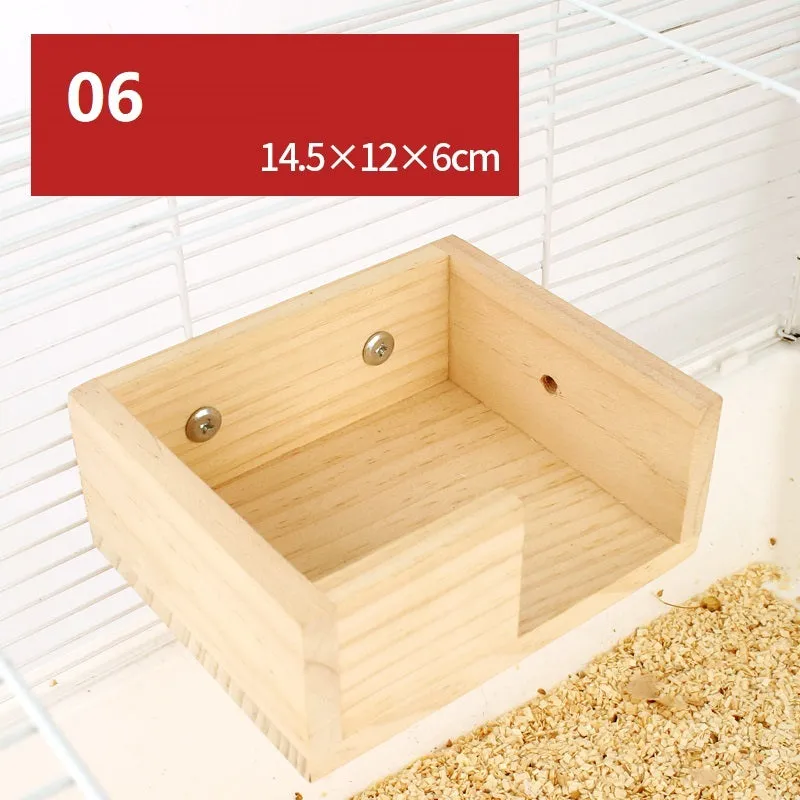 Hamster natural wooden fence landscaping platform swing toy with climbing surface, 12 style options