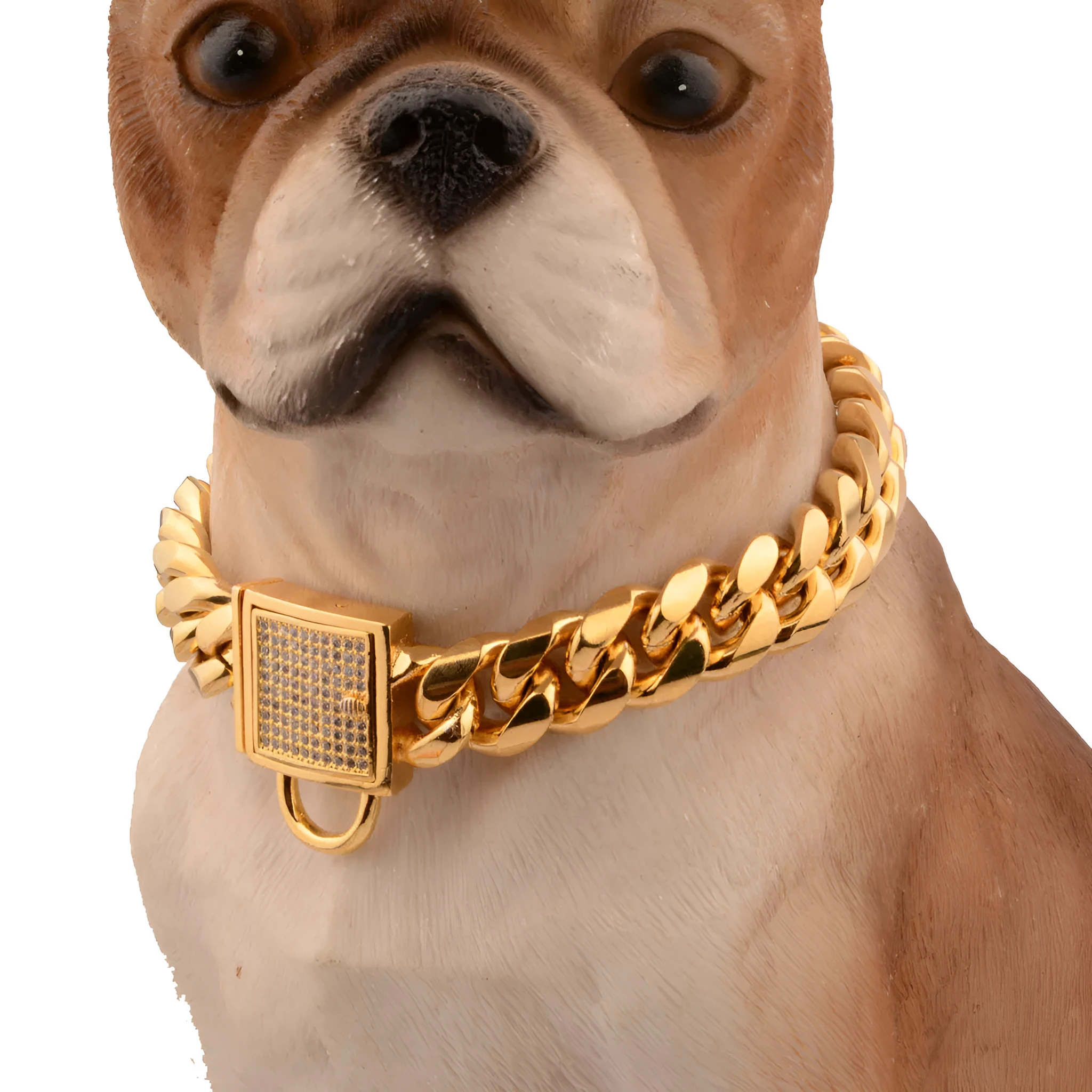 Gold stainless steel encryption chain necklace 30mm width heavy link men jewellery
