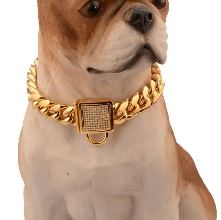 Gold stainless steel encryption chain necklace 30mm width heavy link men jewellery