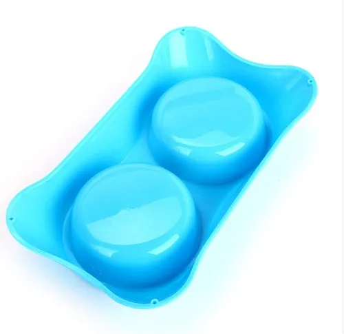 Sunscreen silicone pet double bowl with non-slip base, stainless steel interior, available in Blue, Green, and Rose Red