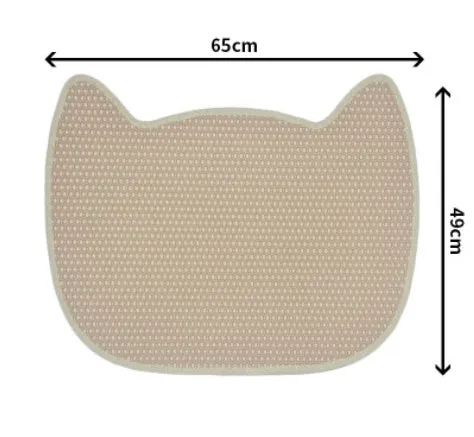 Pet litter mat non slip EVA anti skid 65x49 cm black cat floor mat