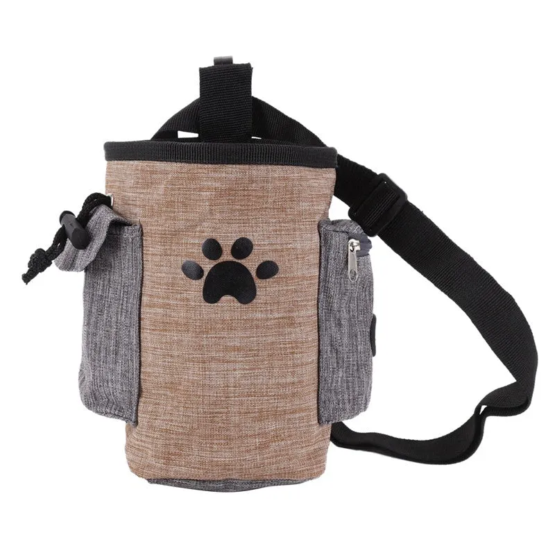 Compact pet belt bag in water blue with oxford fabric finish and clip-on belt loop, 17 x 13 cm size