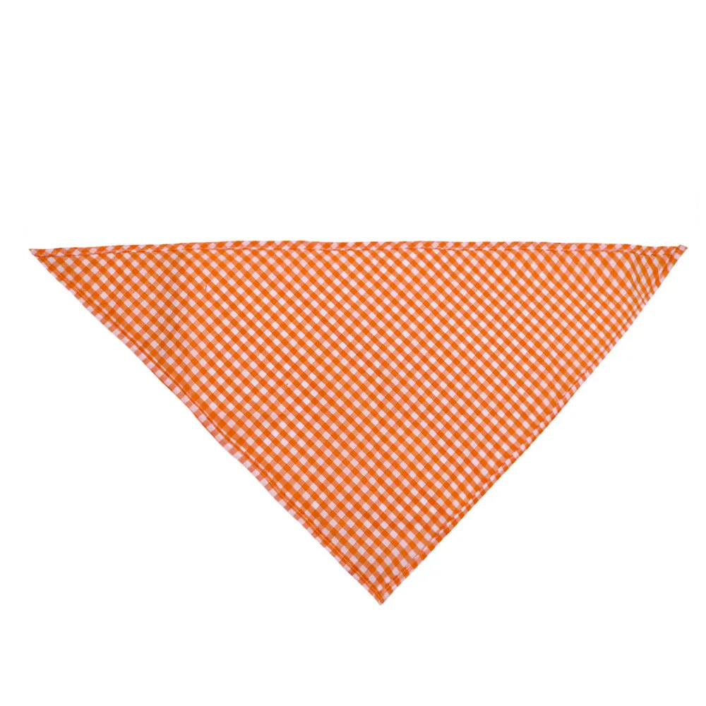 Plaid cotton triangle scarf for dogs and cats in pure cotton with check print and tie closure