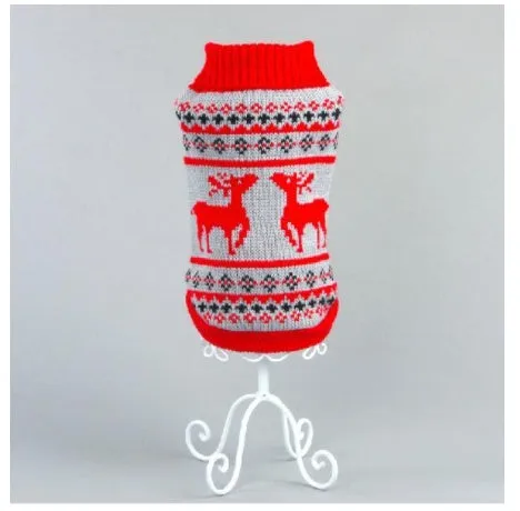 Acrylic dog sweater in yellow on a dog, pullover style, casual fit for small to large breeds