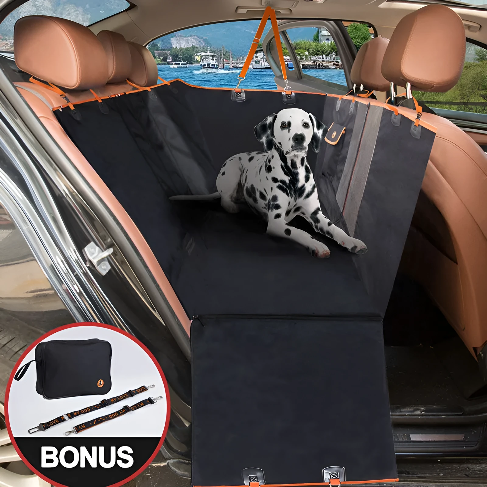 Anti-dirty car pet mat in Oxford cloth black colour 130x148x52cm