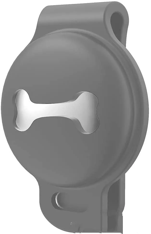 Pet tracker silicone protective case in simple border style, available in black, grey, pink, and sky blue colours