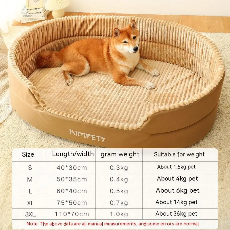 Washable double-sided pet kennel with PP cotton cushion in gray, coffee, and green for dogs and cats