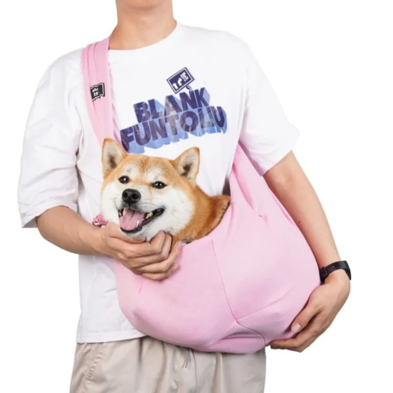 Folding cat carrier backpack shown in a colour option, with mesh windows and backpack straps visible.