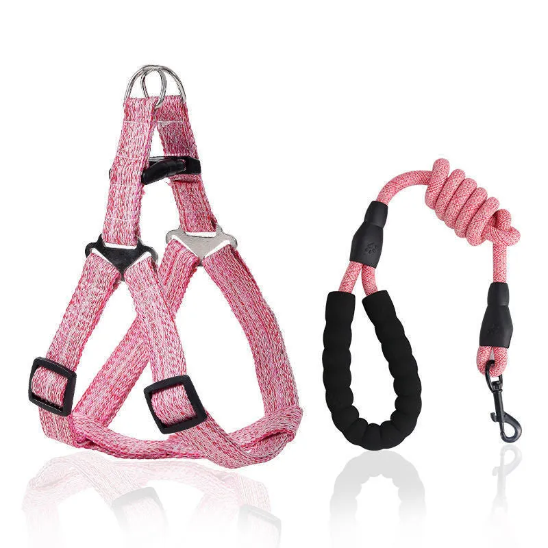 Pet Parkway explosion-proof retractable dog traction rope with chest back in blue for small to extra large dogs
