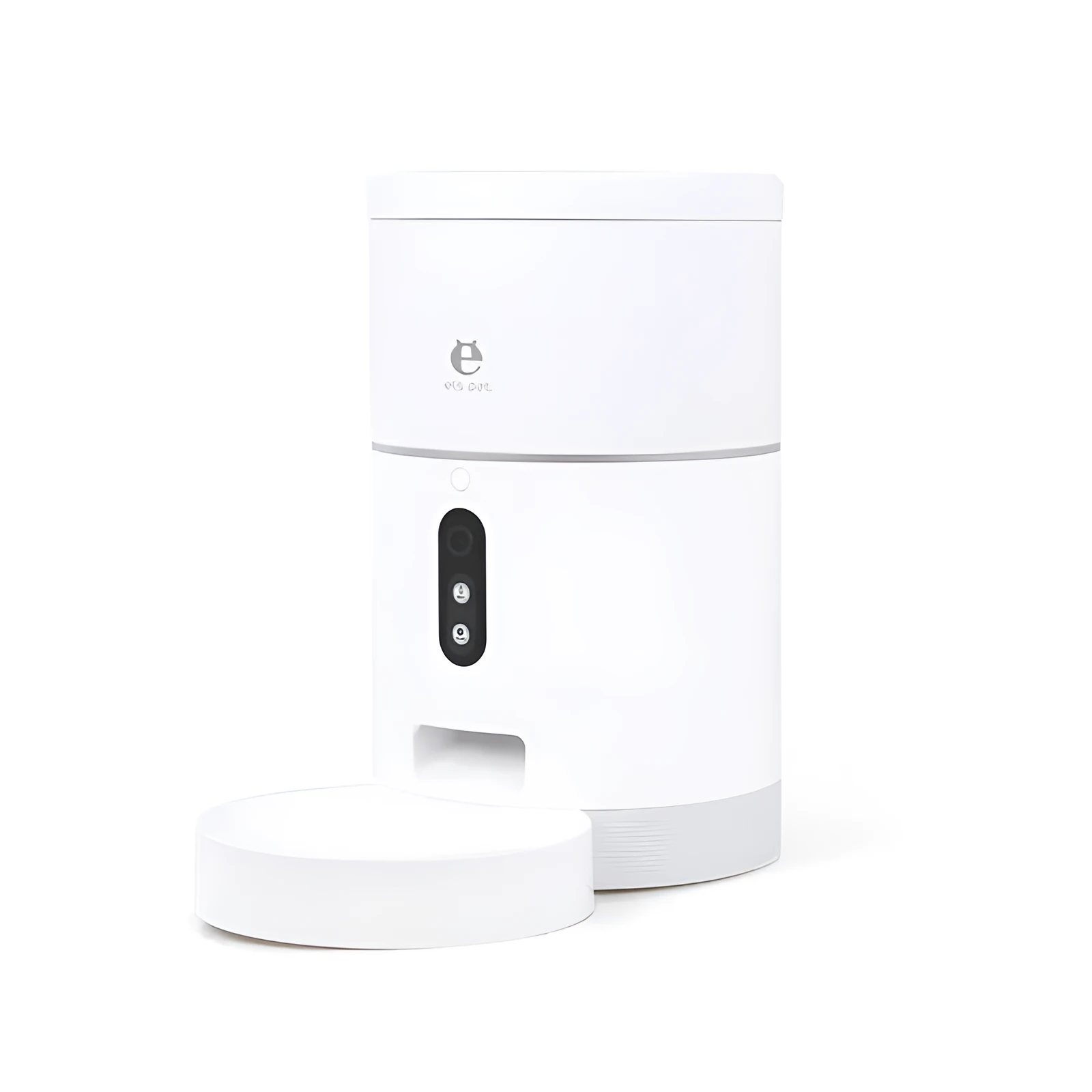 Automatic pet feeder with ABS body, WiFi and video versions, dispensing dry food into bowl