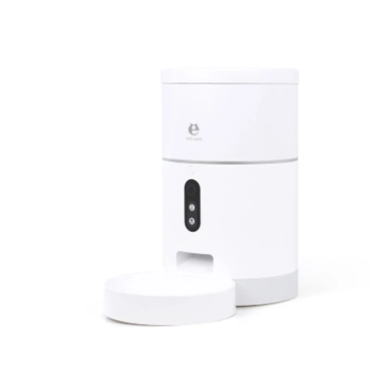 Automatic pet feeder with ABS body, WiFi and video versions, dispensing dry food into bowl