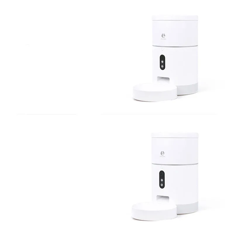 Automatic pet feeder with ABS body, WiFi and video versions, dispensing dry food into bowl
