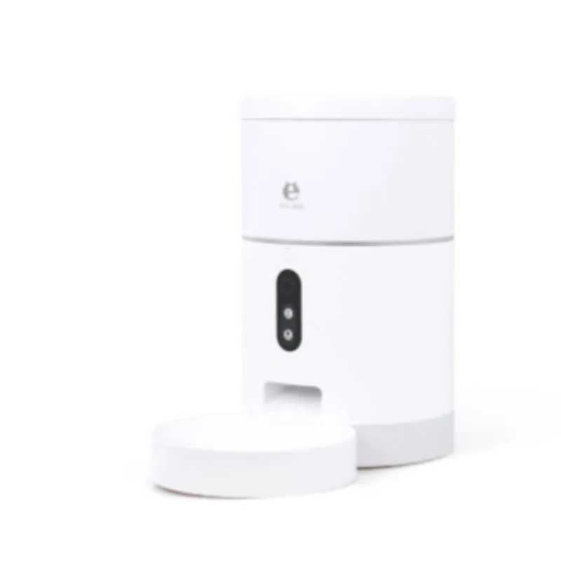 Automatic pet feeder with ABS body, WiFi and video versions, dispensing dry food into bowl