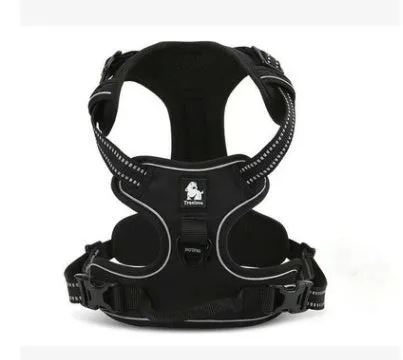 Truelove padded reflective nylon dog harness with front and back clips, orange colour