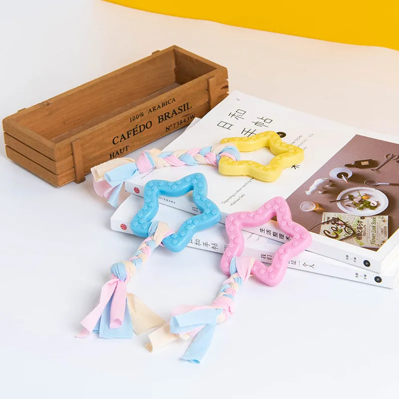 Colourful TPR knot pet toy with soft spines for dogs and cats