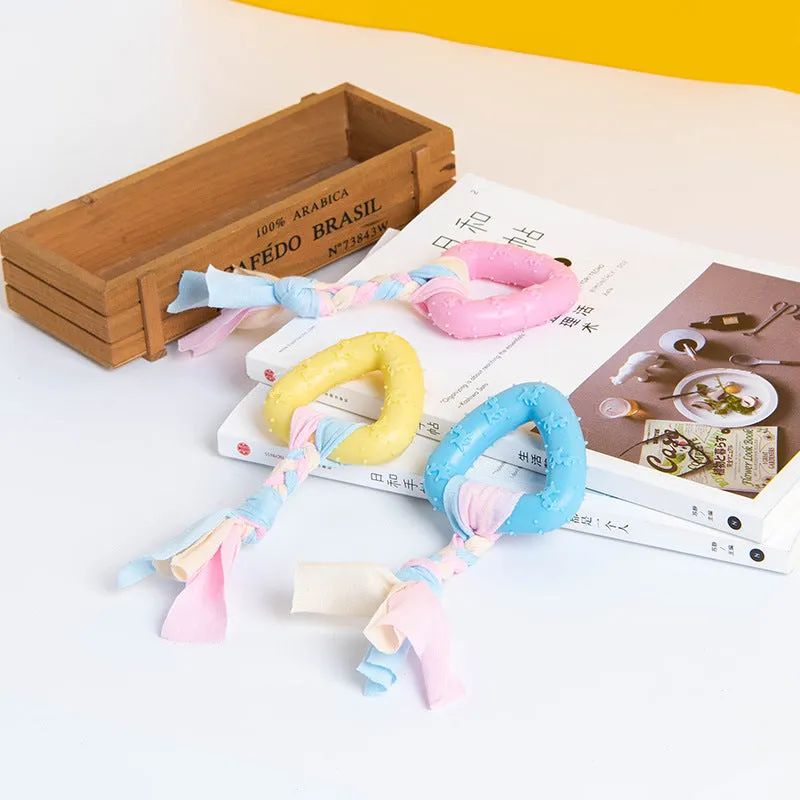 Colourful TPR knot pet toy with soft spines for dogs and cats