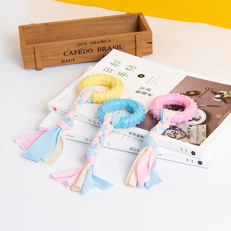 Colourful TPR knot pet toy with soft spines for dogs and cats