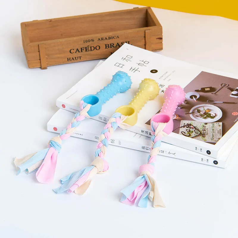 Colourful TPR knot pet toy with soft spines for dogs and cats
