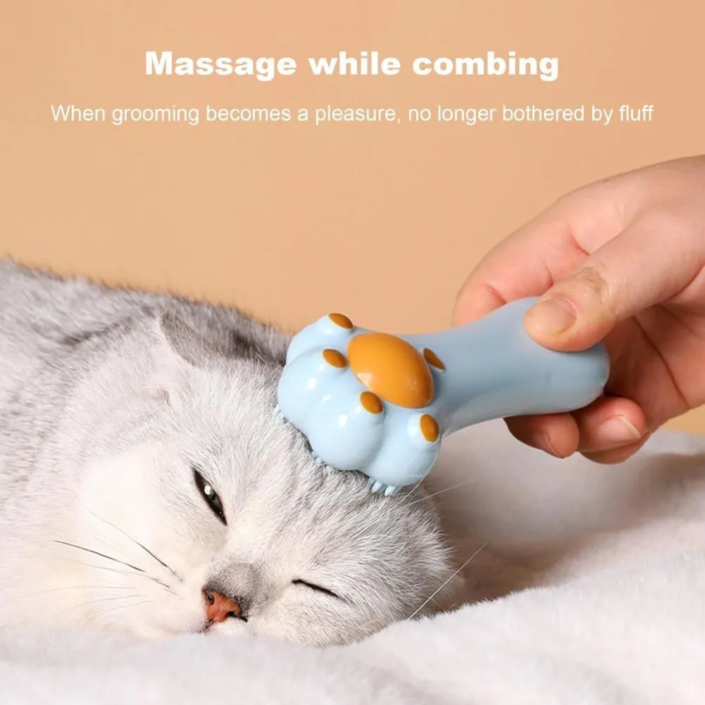 Cartoon design cat grooming comb and dental toy with catnip compartment and dust-proof cover