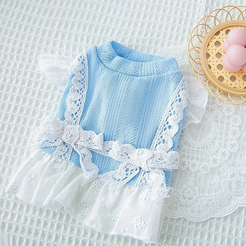 Cute mesh strawberry strap dog dress in pink strawberry colour, sweat cloth material