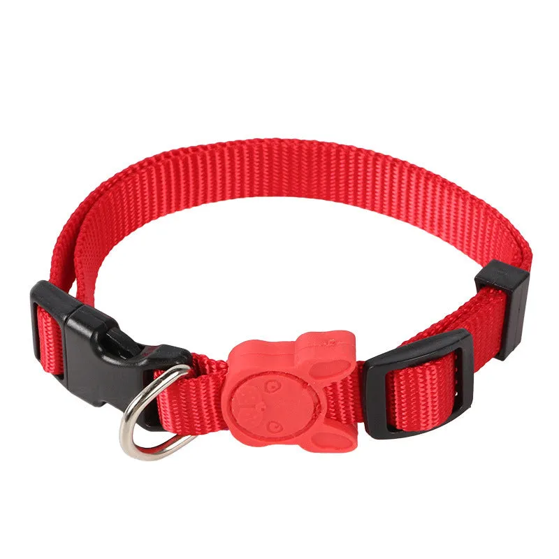 Nylon dog collar and retractable leash set in 8 colours and 4 sizes for small and large dogs