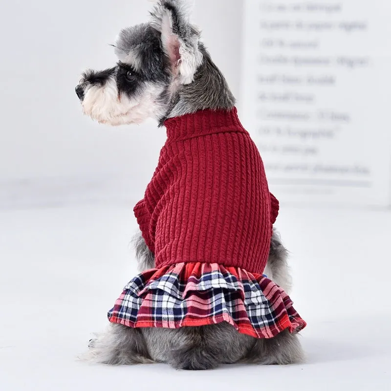 Princess style dog skirt in red for small and medium breeds Teddy Bichon size medium